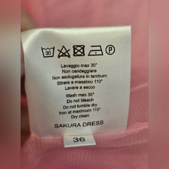 RENAISSANCE Sakura tulle & cotton Ruched Dress with Puff Skirt,Pink Adorable NWT - Picture 11 of 15